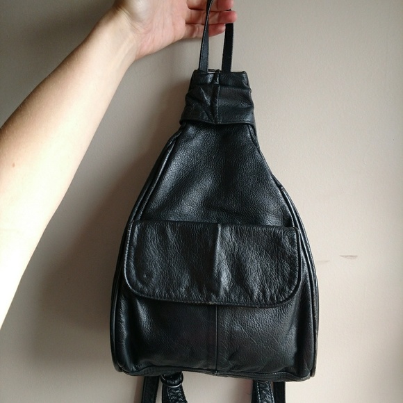 leather triangle backpack